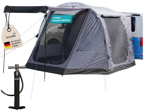 Skandika Busvorzelt Aarhus Air Protect| Aufblasbares Vorzelt für 4 Personen, eingenähter Zeltboden, 2 m Stehhöhe, 3000 mm Wassersäule, Luftzelt, Tunnelzelt | Zelt für Auto, Bus, Van, Bulli, Minivan