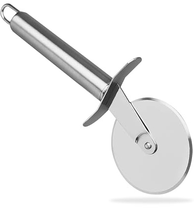 G4GADGET Premium Stainless Steel Pizza Cutter - 20cm x 6.5cm Pizza Slicer with Ergonomic Handle - Professional Pizza Wheel Cutter, Easy to Clean & Dishwasher Safe