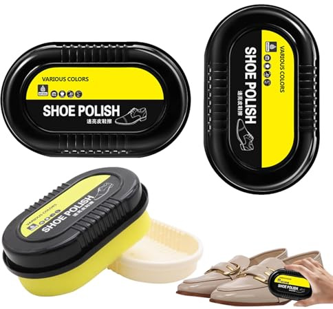 Schuhputzschwamm aus Leder, Schuhwachs, doppelseitiger , Schuhputzschwamm, Schuhputzschwamm, dauerhafte Färbung für Reisen, Geschäftsreisen, Mai