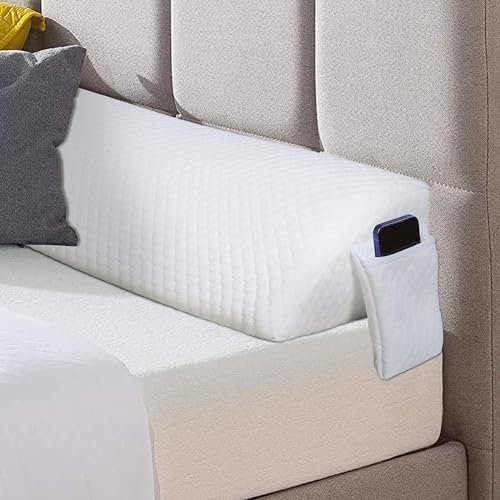 Cuscino A Cuneo Per Letto Matrimoniale,Triangolare Cuscino Da Lettura,Riempimento Dello Spazio Per Il Cuscino Con Zeppa Con Tasca Laterale, Per Spazio Tra Materasso E Testiera(99 x 25 x 15 cm,7#)