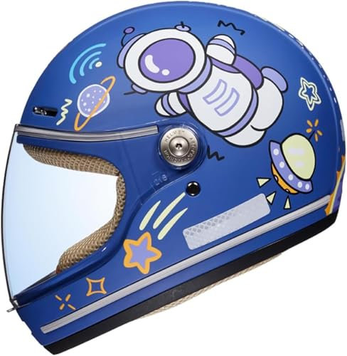Casque De Moto Intégral Approuvé DOT, Casque De Motocross Pour Enfants Garçons Filles Course Cyclomoteur Avec Visière, Casque De Rue Électrique Dirt-Bike Scooter Go-Kart ATV F,48-55cm