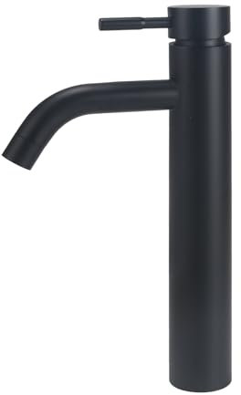 VirtuGro Grifo Lavabo Alto Grifo Baño Clásico Grifos para Lavabos de Baño Torneira Lavatorio Agua Fria y Caliente Disponible de Acero Inoxidable Cromo Negro