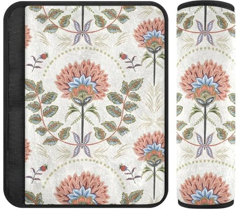 Floral Elegance - Almohadilla suave para cinturón de seguridad, acolchada con algodón, almohadillas para correa de hombro para bolsos, almohadillas de correa de asiento de coche para niños