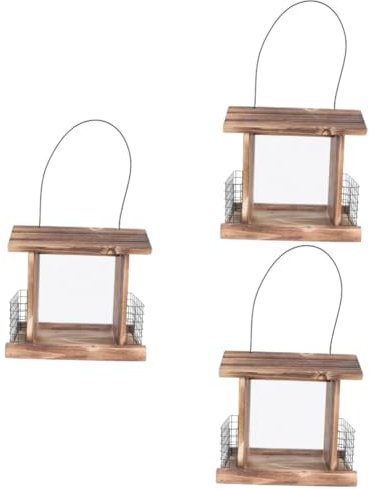 BESPORTBLE 3stücke Vogelhaus Futterspender Für Garten Und Balkon Wetterbeständig Hängend Für Wildvögel Wie Stare Und Blauäugige Dekoratives Vogelfuttergerät Für
