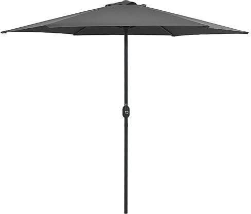 Homgoday Sombrilla de jardín Palo de Aluminio Gris Antracita 270x246 cm Sombrilla Terraza Exterior, Sombrilla Jardín Grande Orientable Jardín Parasol Balcón