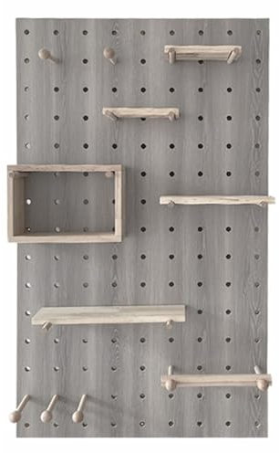 Panneaux muraux en bois perforé avec rangement d'outils pour la maison, les travaux manuels et l'organisation du garage, rouge, 78,7 cm