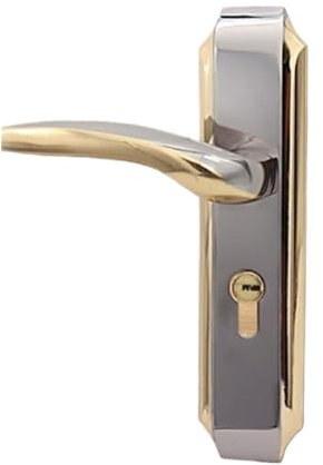 Serrure de porte en bois de chambre à coucher en alliage d'aluminium de style ancien, petite serrure de porte de concierge intérieure à 50 roulements(B type titanium black gold)