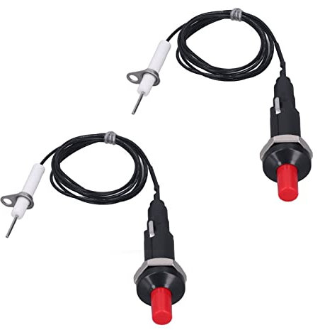 Eujgoov Accenditore Piezo, Pulsante e Scintilla a Gas/forno a Batteria, Ampia compatibilità per il Campeggio, 1 Out 2 Out Pulsante con Guscio di Plastica, Progettato per il Camino