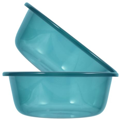 CTIRCHIU 2pcs Multifunctional Plastic Wash Basin Thickened Kitchen Sink Bowl for Face Feet and Hands Washing Capacity Home Washbasin Blue Medium