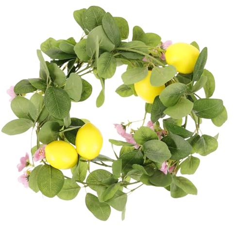 VALICLUD Guirlande de Citrons Artificiels Décoration Intérieure 1,5 M Vigne de Citronniers Naturelle Feuilles pour Mariages et Décorations de Table