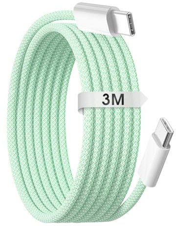 Unikeen - Cable USB C para iPhone 15, 16, 17, 3 metros, 60 W, cargador rápido