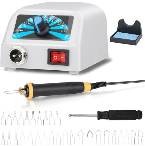 Holzverbrennungsset mit 30 Brennspitzen, 60W Brandmalerei-Maschine,einstellbare Temperatur 100–800 ℃,Pyrographie-Holzverbrennungswerkzeug-Set für Holz, Leder und Kork (DIY)