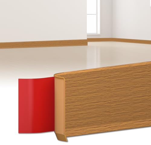 LIHIQIYA Rodapies Autoadhesivo Ancho Pvc Flexible Roble Amarillo 100x20mm6M | Rodapie PVC Adhesivo Zocalos Autoadhesivos, Embellecedor Encimera Cocina, Zocalo Rodapié Plegable Cinta para Cocina Baño