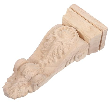 Housoutil Console Bois Pour Étagères Chapiteau De Pilastre Et Applique Sculptée Console De Porte Vintage Et Supports Angle Bois