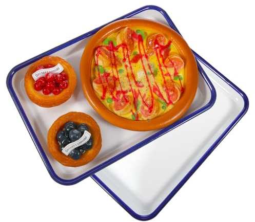 DOITOOL 2 pièces Plaque à Four Rectangulaire Émail Plat Multifonctionnel Résistant Chaleur pour Cuisson de Pizza Tartes et Légumes Conduction Thermique Rapide Facile à Nettoyer