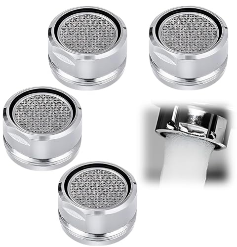 4Pcs 24mm Tap Aerator,Water Saver Spout Filter Mesh Tap Aerator Head Faucet | Tap Aerator Head Faucet with Gasket,Water Saving Faucet Nozzle Replacement Insert for Kitchen Sink Bathroom Restaurant Public