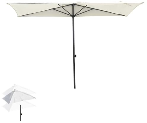 Parasol de Balcon rectangulaire, Parasol de Jardin, Mural d'extérieur à Hauteur réglable, for Petits espaces, Contre Un Mur, Porche(White)
