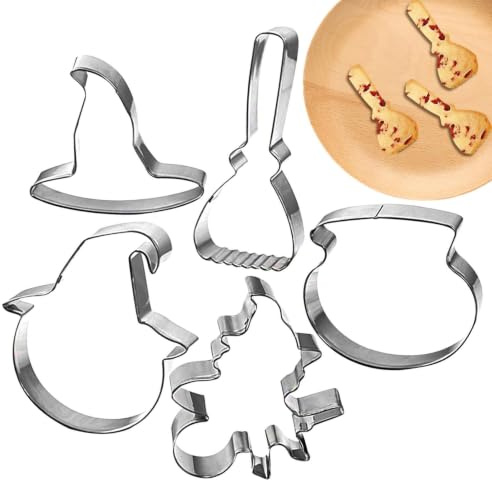 Formas Para Galletas De Halloween 5 moldes de acero inoxidable para dulces | Cortador Galletas Calabaza Y Fantasma Para Cocina Casera, Panadería, Restaurante, Y Festivales