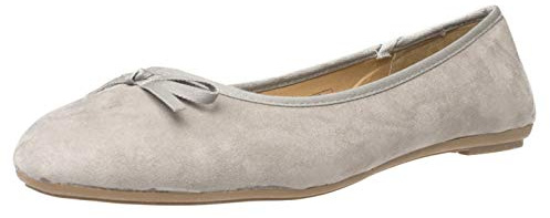 Fitters Footwear That Fits dam ballerina hjälmar mikrofiber moderiktiga basballonger med slinga storlek (EU,), - LJUSGRÅ - 45 EU