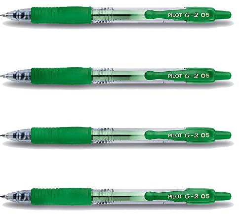 Pilot 4 x Gelschreiber G2-05 Strichstärke 0,3 mm - Grün