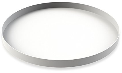 Cooee Design Tablett Circle aus Edelstahl in der Farbe Weiß, Maße: 40cm x 40cm x 2cm, HI-011-WH