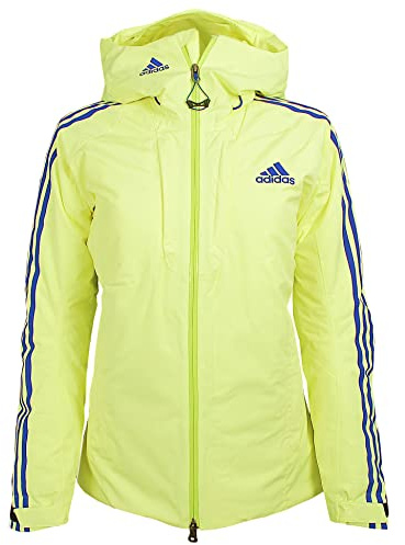 adidas Damen Coach Jacke Winterjacke Cross Country Skijacke, gelb-blau (DE/NL/SE/PL, Numerisch, 34, gelb-blau)