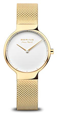 Bering Damen Quarz Uhr | Armbanduhr 31 mm Edelstahlgehäuse und Zifferblatt | Milanaisearmband | Saphierglas | 5 ATM | 15531