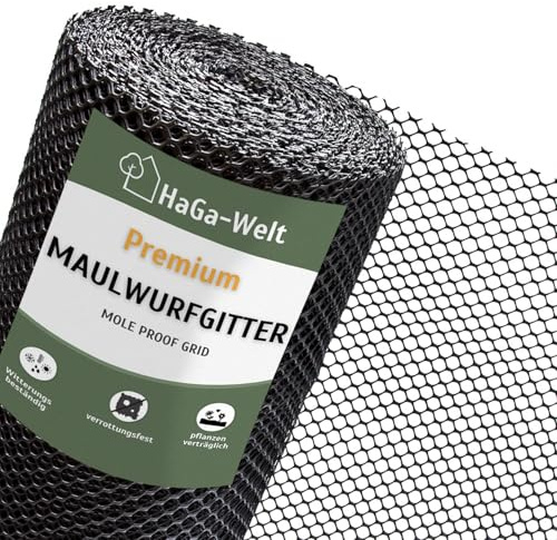 HaGa Maulwurfgitter 1,5m x 50m Breite aus Kunststoff zum Maulwurf Vertreiben im Garten - tierfreundlicher Maulwurf Vertreiber | Maulwurfschreck