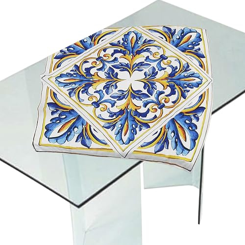 Runner tavola moderno 100x100 cm made in Italy, runner tavolo elegante per cucina e soggiorno, runner da tavolo decorativo per il tavolo da pranzo, stile contemporaneo (Giglio)