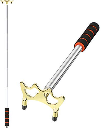 Skylety Versenkbare Pool Billard Queue Stick Brücke mit Abnehmbarem Messing Brücken Kopf, Billard Pool Queue Zubehör für Billard Tisch (Niedriger Brücken Kopf)