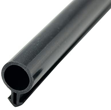 Bande d'étanchéité en plastique et acier pour porte et fenêtre - 10 m - Caoutchouc de silicone - Joint d'étanchéité pour porte et fenêtre - Joint tubulaire - Type O (noir, grand O : 10 mm)