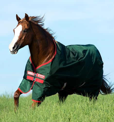 Horseware Rambo Original Turnout Lite 0g - Grüne/rote Weidedecke für Pferde aus Nylon, Wasserdicht, Winddicht, Atmungsaktiv, Ballistisches Nylon, Ohne Füllung, Größe für alle Pferderassen