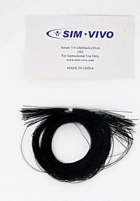 3-0 Braided Silk Ties, 45 cm Length, Bag of 50, Packaged in Bulk - for Medical Education and Training Purposes