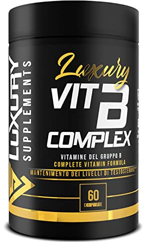 Integratore Complesso Vitamina B Luxury Supplements ● Vitamina B Complex 60 compresse ● Con B1, B2, B6, B12, Niacina, Biotina, Acido Pantotenico e Acido Folico ● Sistema immunitario, Pelle e Capelli