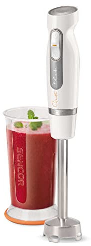 Sencor Batidora de Mano Profesional Extra-Silenciosa - 600W, Multifunción con Velocidad Turbo, Cuchillas de Acero Inoxidable, Accesorio, Picadora y Batidor Eléctrico - SHB 4358WH