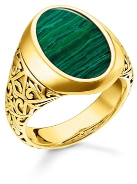 THOMAS SABO Ring grün-gold 925 Sterlingsilber, 750 Gelbgold Vergoldung