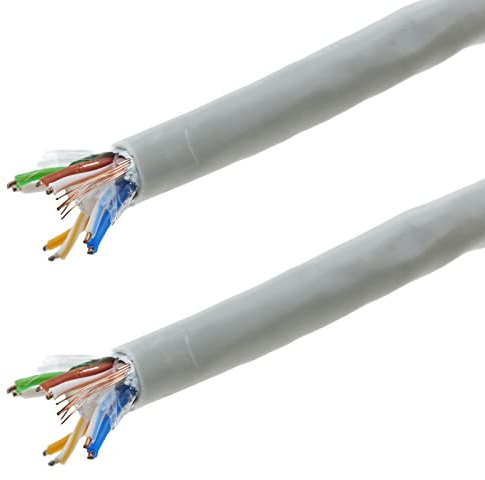 CableMarkt - Bobina de 305m con Cable FTP de categoría 6 24AWG rígido de Color Gris