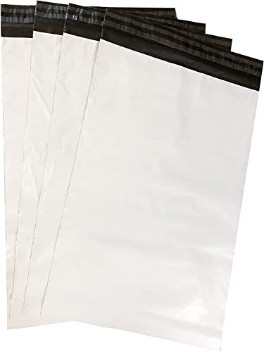Salvation 100 Stück Folienversandbeutel, 45 x 60 cm, Weiß, Polyethylen niedriger Dichte, Selbstklebend, Versandbeutel