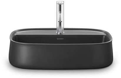 Duravit Zencha Aufsatzbecken 550 mm, ein Hahnloch, 23745513711, Farbe: Anthrazit Matt mit Wondergliss