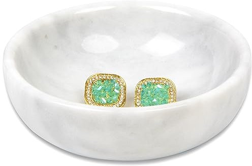 SIPARUI Natürliche Marmor-Schmuckschale, Schmucktablett, Ringhalter, Schlüsselschale,für Heimdekoration, Muttertag, Geburtstag und andere Urlaubsgeschenke