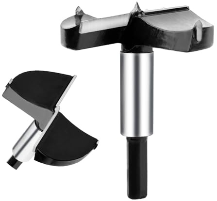 hsawbit Broca Forstner de 50 mm con punta de carburo para bisagras de armario de cocina, sierra perforadora de madera dura, broca de bisagra para carpintería