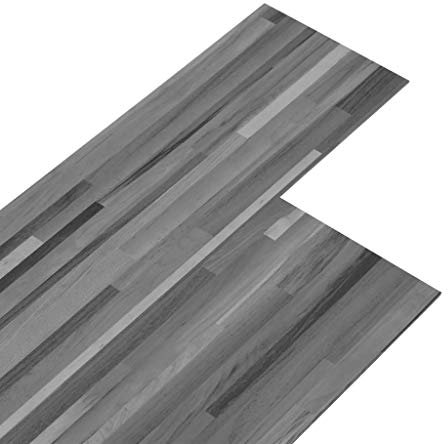 vidaXL Lamas para Suelo Baldosa Azulejo Salón Cocina Antiestático Ignífugo Impermeable Antideslizante de PVC Autoadhesivas 5,21 m² 2mm Gris Rayado