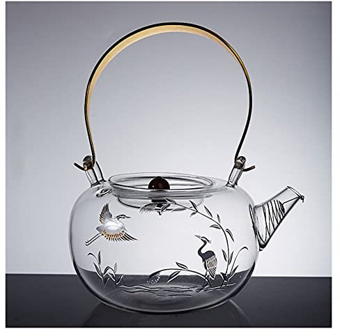 Teekanne Glas Teekessel Elektrische Heizung Brauen Teekanne Glas Transparent Wasserkocher Griff Teekanne Glas Krug 900ML Tee Wasserkocher