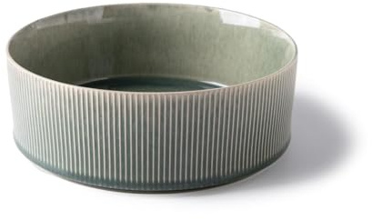 Saladier vert - Jade | 21,5cm, 100% grès réactif, utilisation durable, compatible lave-vaisselle et micro-ondes, artisanal