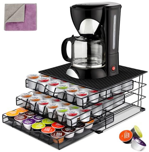 MASTERTOP Kapselhalter für Dolce Gusto | 3-Tier Großes Kaffee Kapselhalter Kapselspender | Kaffeepads Kaffeekapseln Aufbewahrung | Kapselschublade Schublade von 108 Dolce Gusto Kapseln