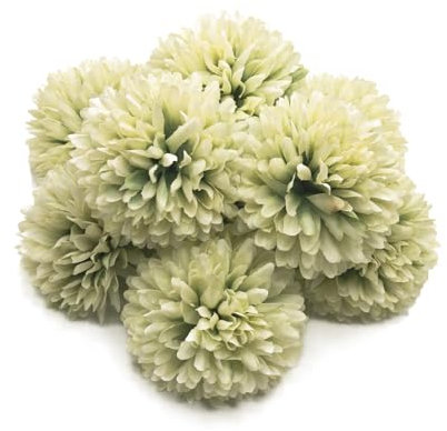 10 bolas de crisantemos artificiales verdes, flores artificiales sin tallo, bola de crisantemo artificial para el hogar, flores artificiales realistas para decoración de bodas y fiestas