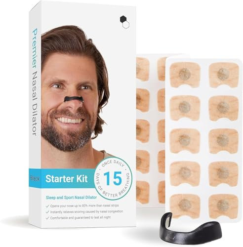 Tecnify Tiras Nasales Antironquidos Negras 15uds - Dilatador Nasal Deportivo, Mejora Respiración y Sueño, Resistente al Sudor, Anti Ronquidos para Dormir, Aumenta Oxígeno.