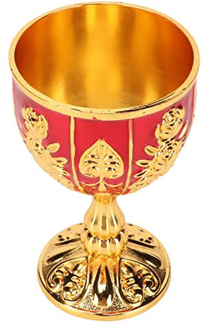 Sonew Calice en or élégant Alliage de Zinc, Tasse de Proxénète de 4 Pouces de Haut avec Motif de Fleurs en Relief Rétro pour la Décoration de Fête, de Banquet et de Bar (Or