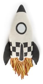 Lorena Canals Kissen Rakete 22x41 cm Kissen Kinder Kissen Mädchen Kissen für Mädchen Kissen Kinderzimmer Kissen Rund Kinder Kissen Form Kissen
