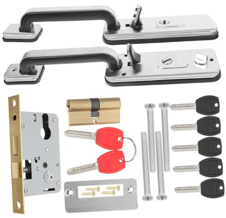 Angoily Eingangstürschloss Mit Riegel Und Drücker-set Für Außentür Aus Edelstahl Für Hohe Belastbarkeit Inklusive Innentürdrücker Und Sicherheitselemente Für Vordereingang